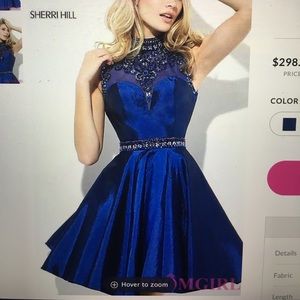 Sherri Hill 50726 royal blue short formal dress